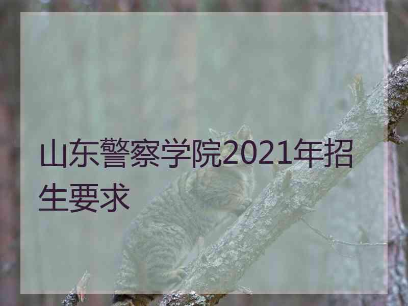 山东警察学院2021年招生要求