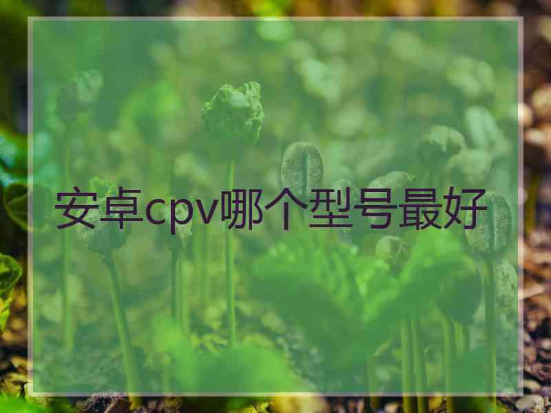 安卓cpv哪个型号最好