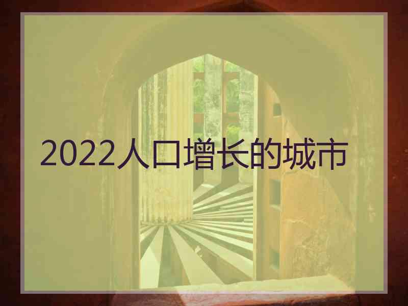 2022人口增长的城市