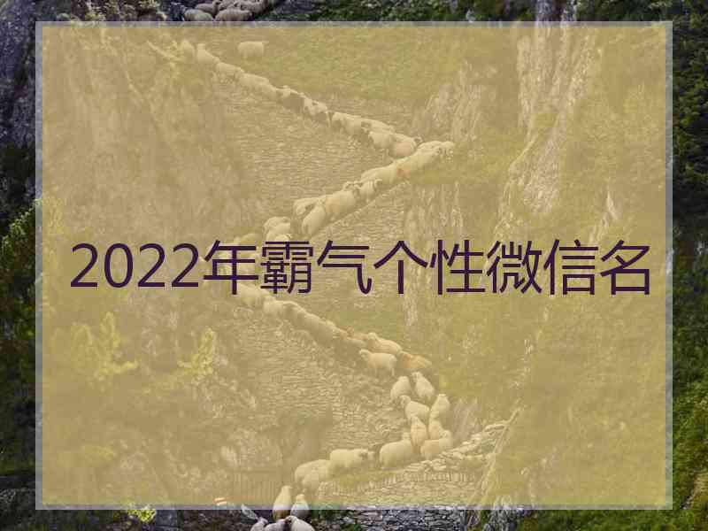 2022年霸气个性微信名