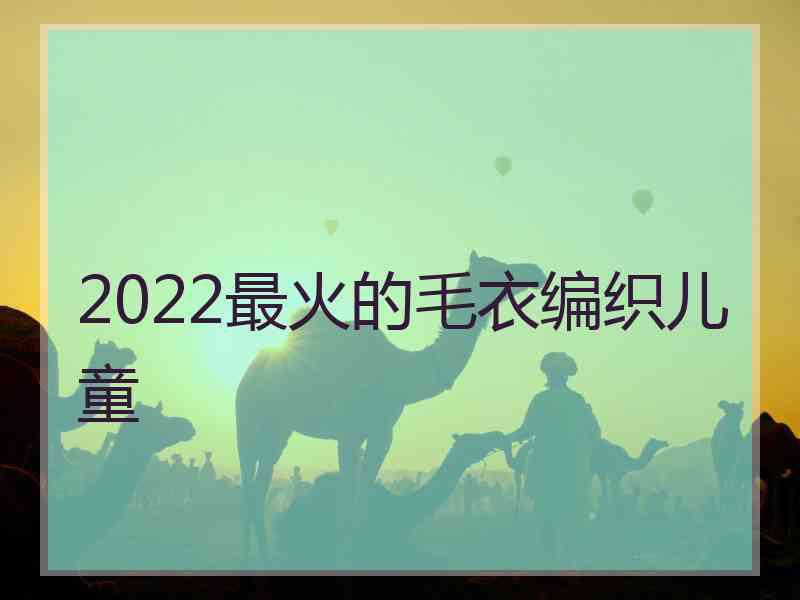 2022最火的毛衣编织儿童