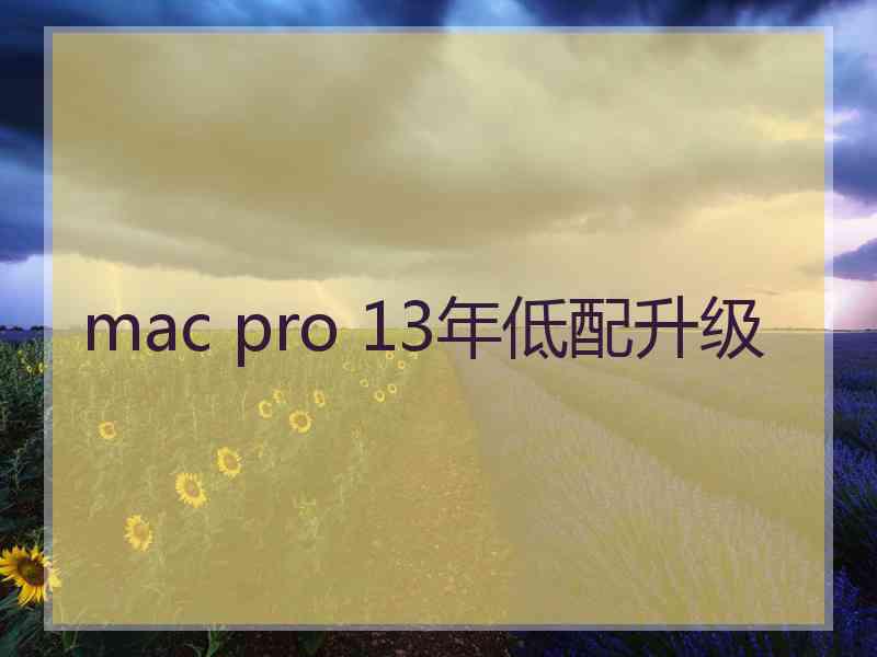 mac pro 13年低配升级