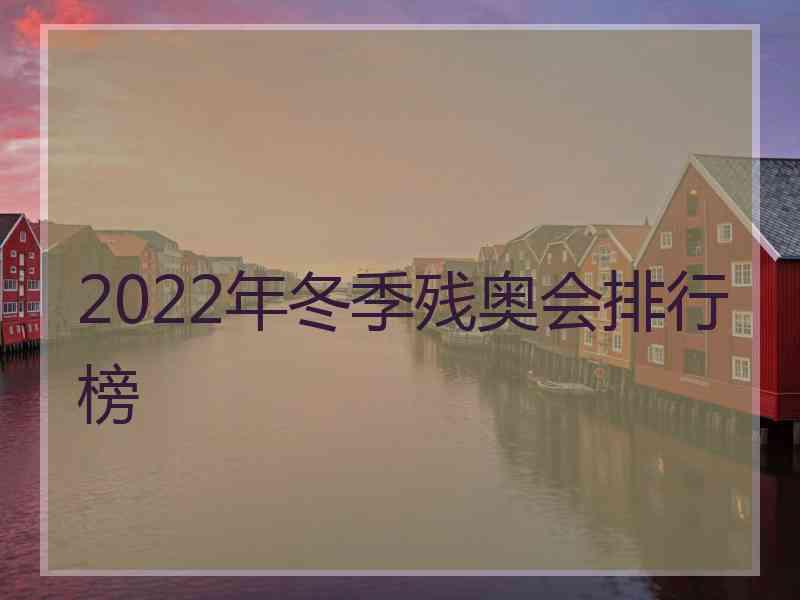 2022年冬季残奥会排行榜