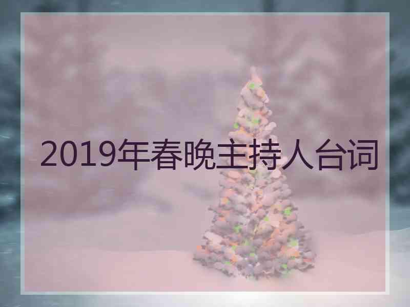 2019年春晚主持人台词