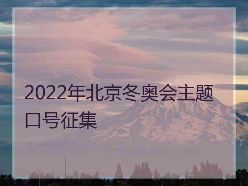 2022年北京冬奥会主题口号征集