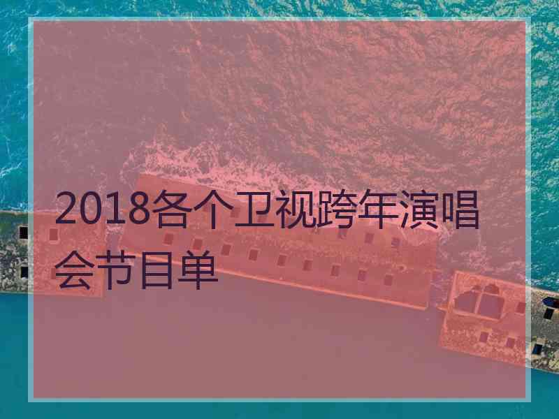 2018各个卫视跨年演唱会节目单