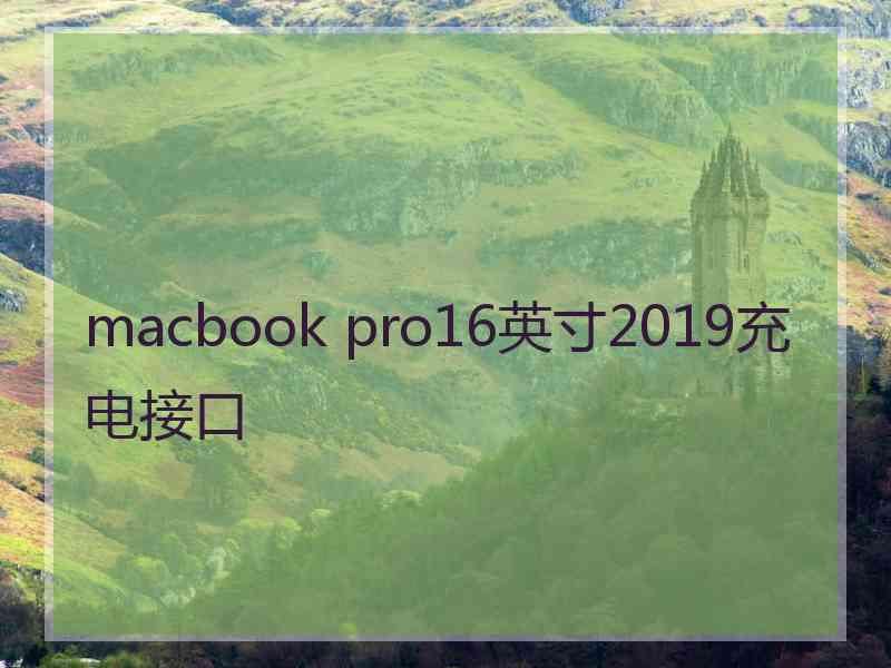 macbook pro16英寸2019充电接口