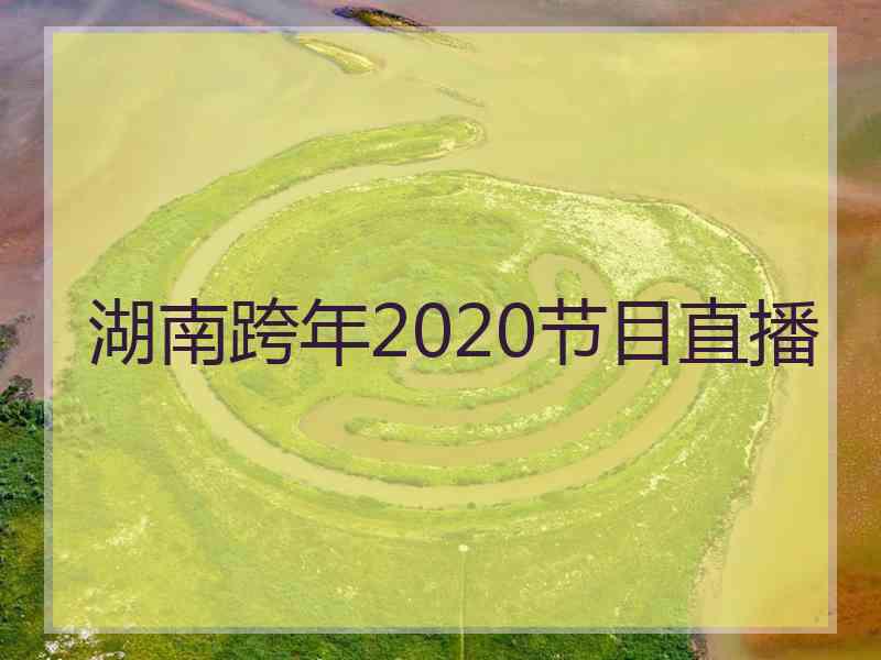 湖南跨年2020节目直播