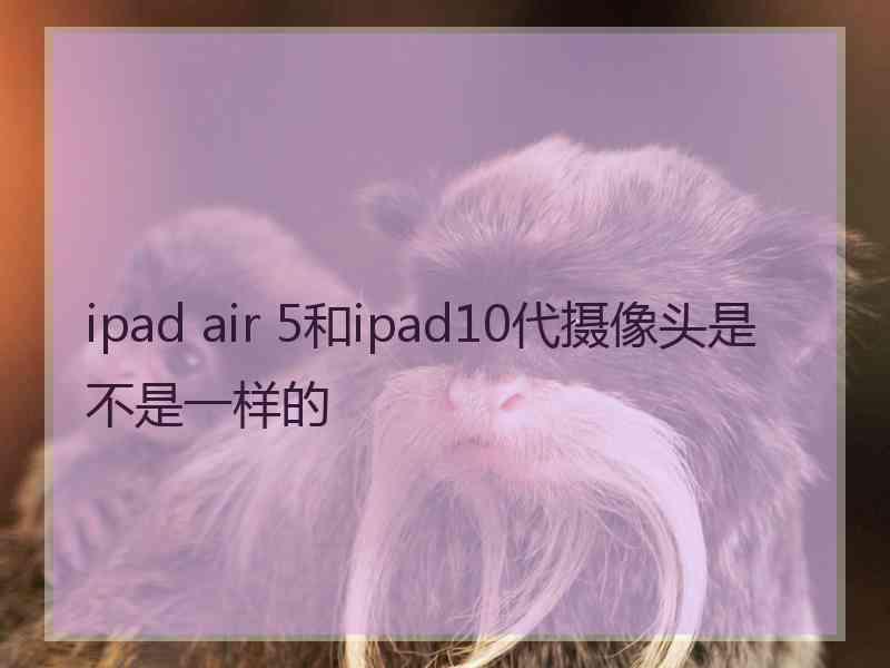 ipad air 5和ipad10代摄像头是不是一样的