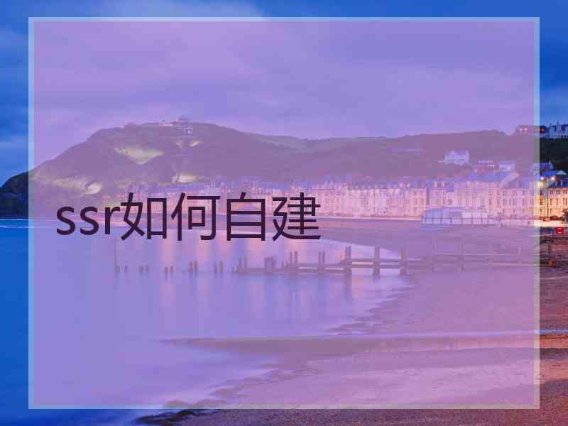 ssr如何自建