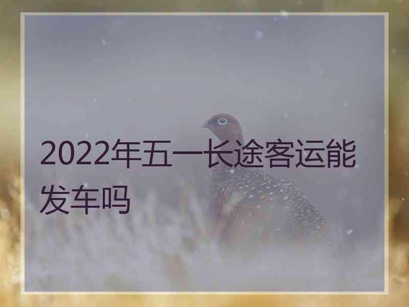 2022年五一长途客运能发车吗