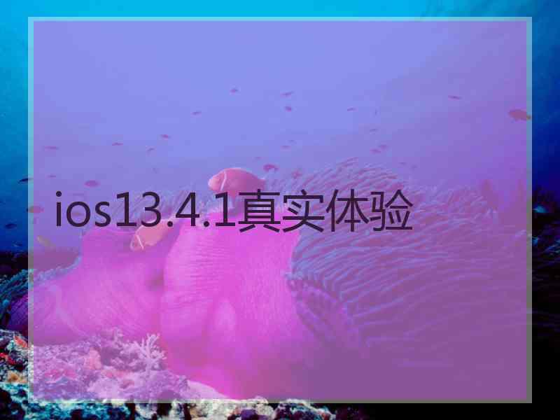 ios13.4.1真实体验