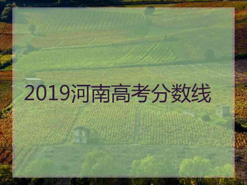 2019河南高考分数线