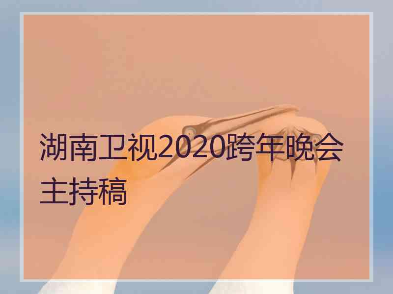 湖南卫视2020跨年晚会主持稿