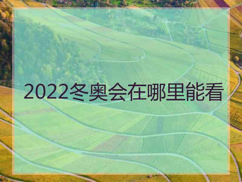 2022冬奥会在哪里能看