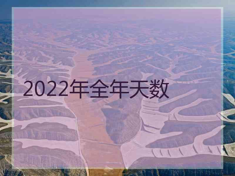 2022年全年天数