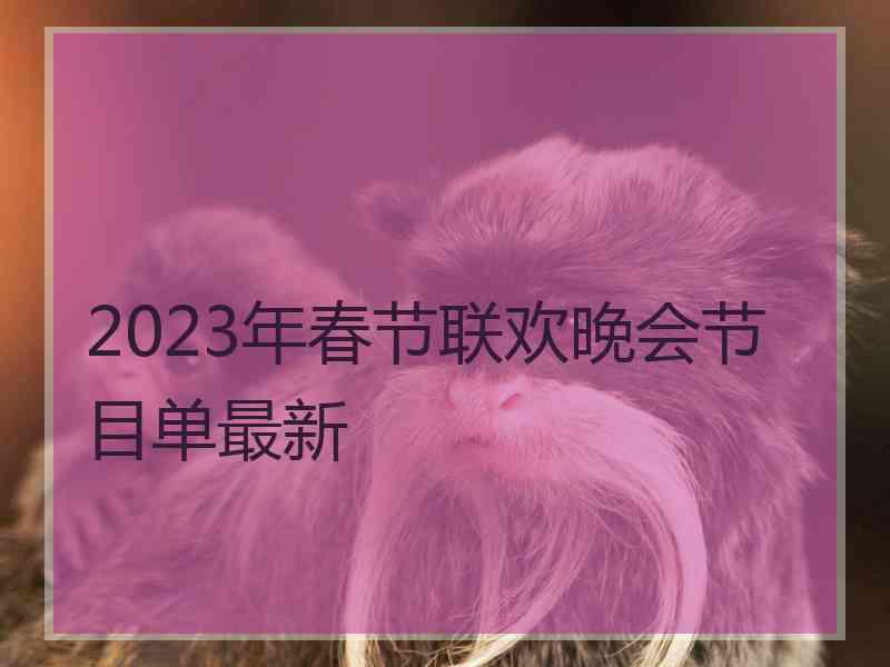 2023年春节联欢晚会节目单最新