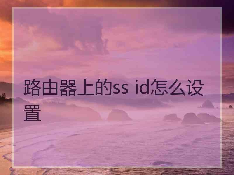 路由器上的ss id怎么设置