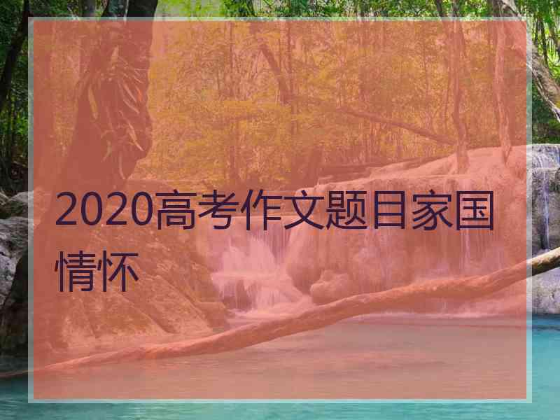 2020高考作文题目家国情怀