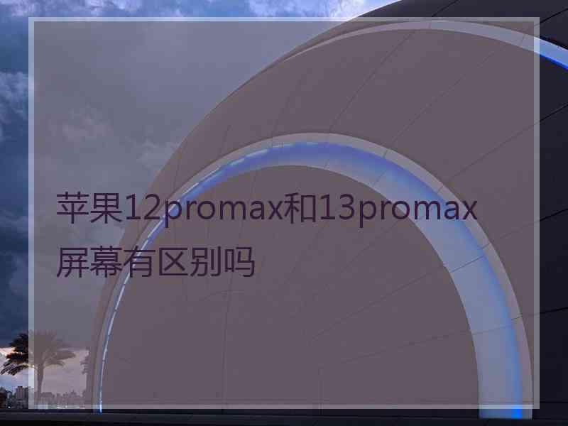 苹果12promax和13promax屏幕有区别吗