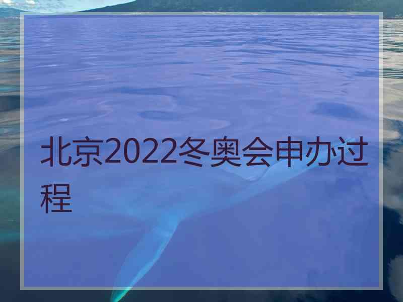 北京2022冬奥会申办过程