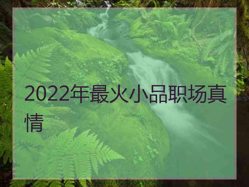 2022年最火小品职场真情