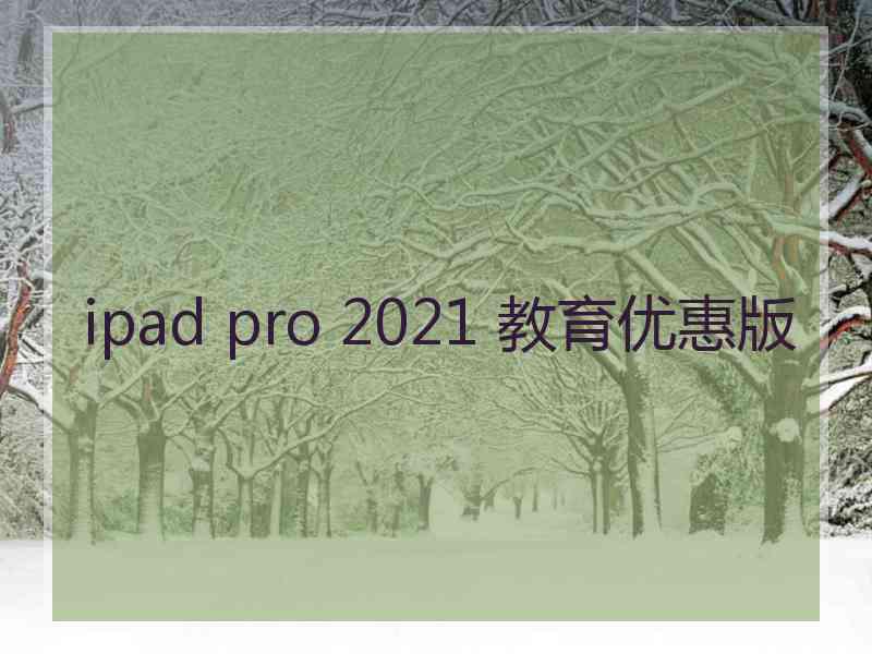 ipad pro 2021 教育优惠版