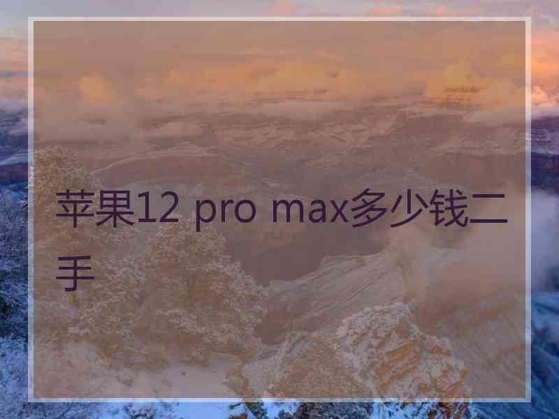 苹果12 pro max多少钱二手