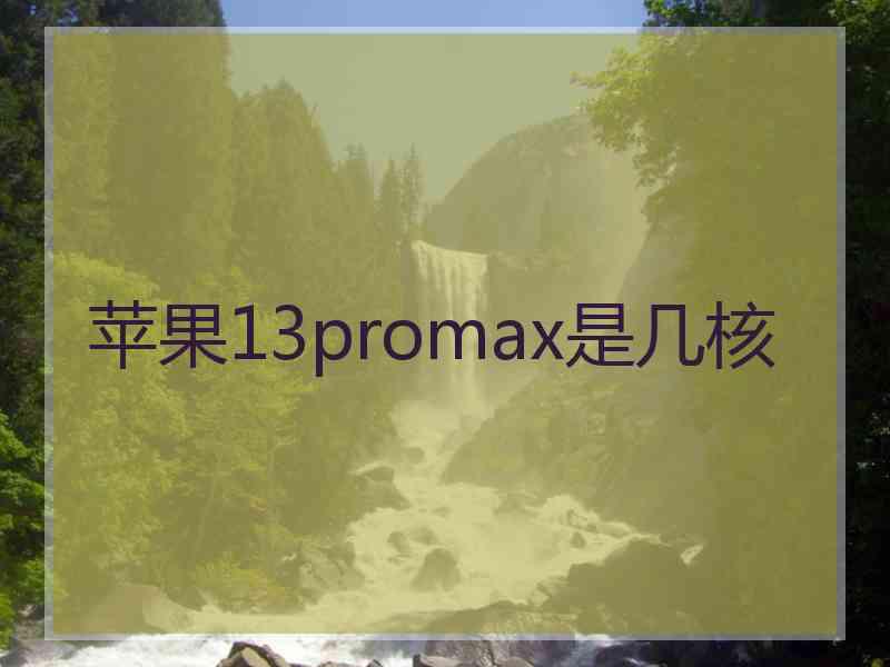 苹果13promax是几核