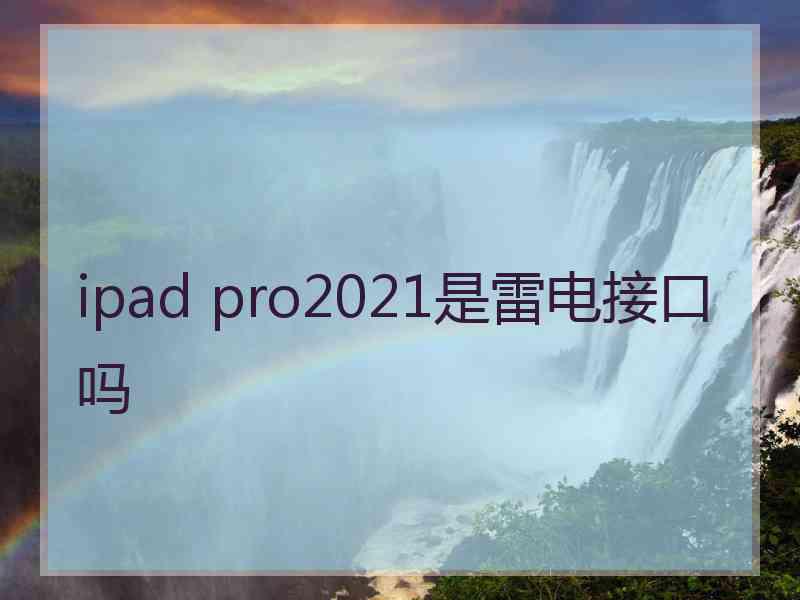 ipad pro2021是雷电接口吗