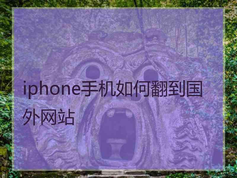 iphone手机如何翻到国外网站