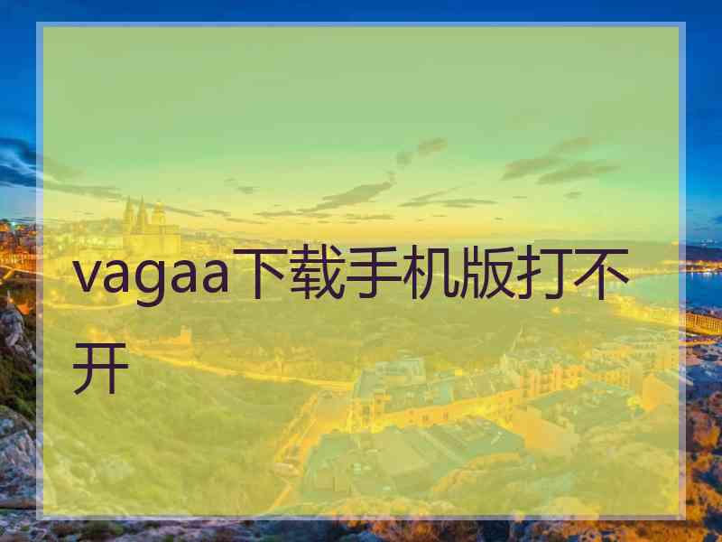 vagaa下载手机版打不开