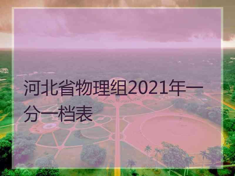 河北省物理组2021年一分一档表