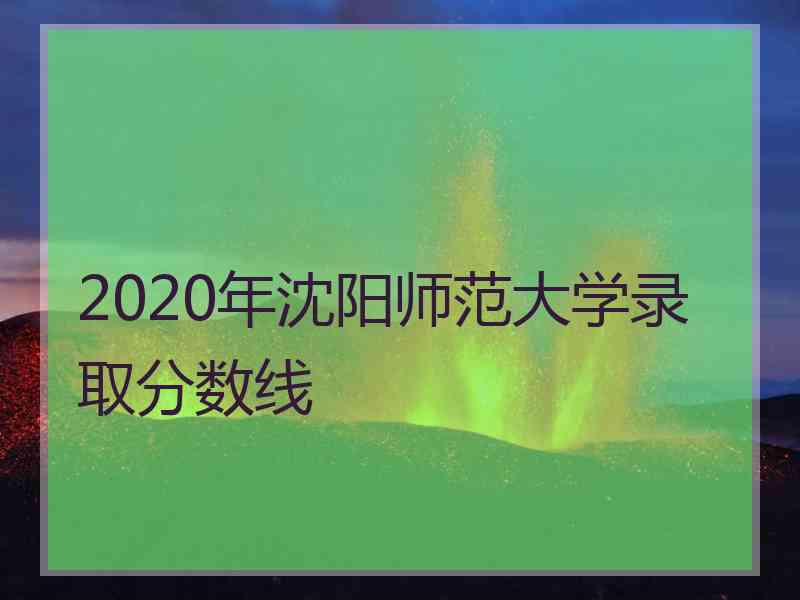 2020年沈阳师范大学录取分数线