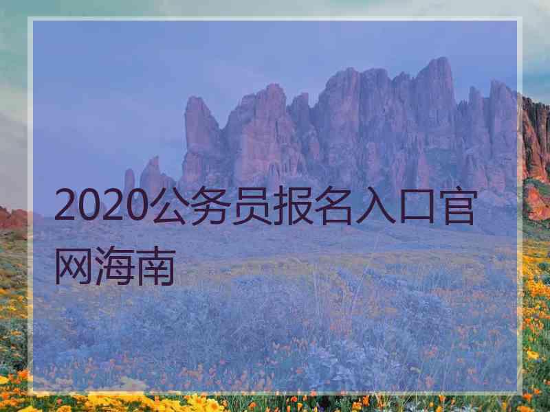 2020公务员报名入口官网海南