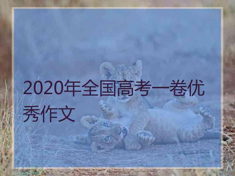 2020年全国高考一卷优秀作文