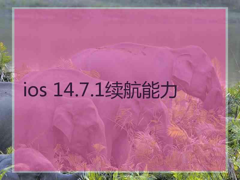 ios 14.7.1续航能力