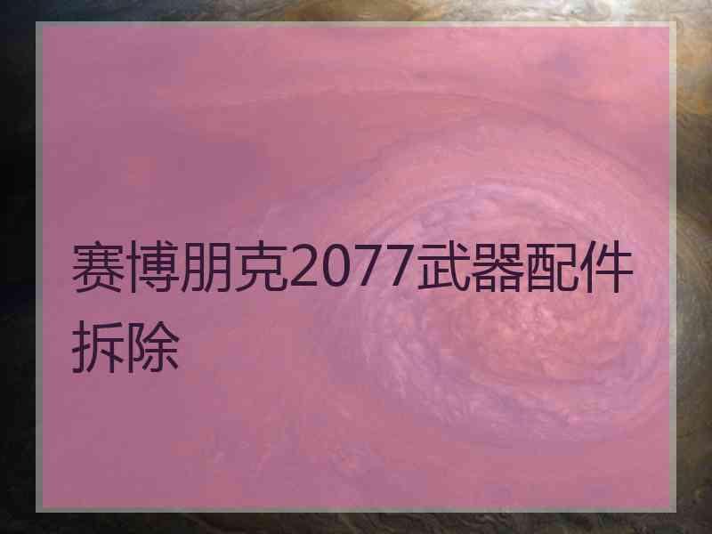 赛博朋克2077武器配件拆除