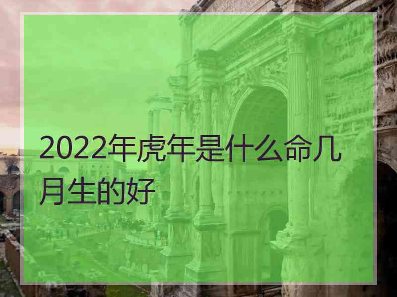 2022年虎年是什么命几月生的好