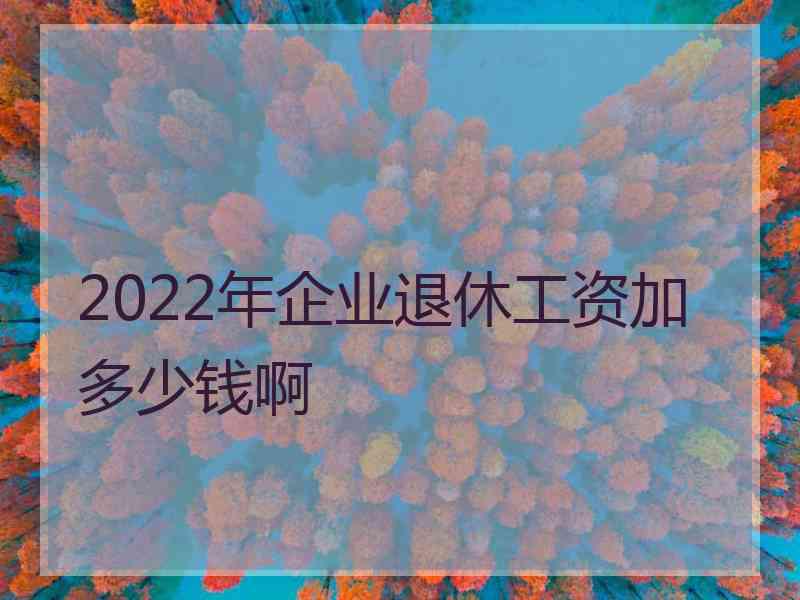 2022年企业退休工资加多少钱啊