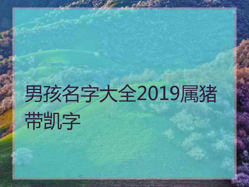 男孩名字大全2019属猪带凯字