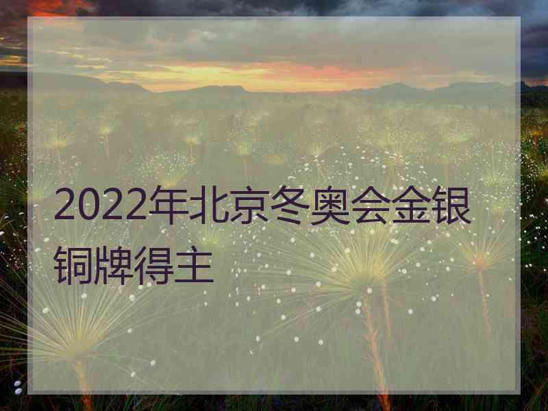 2022年北京冬奥会金银铜牌得主