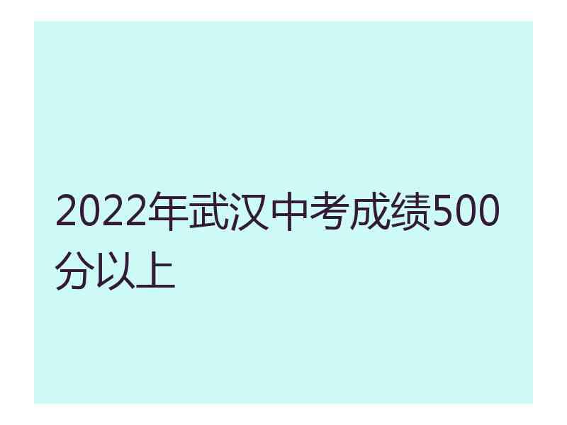 2022年武汉中考成绩500分以上