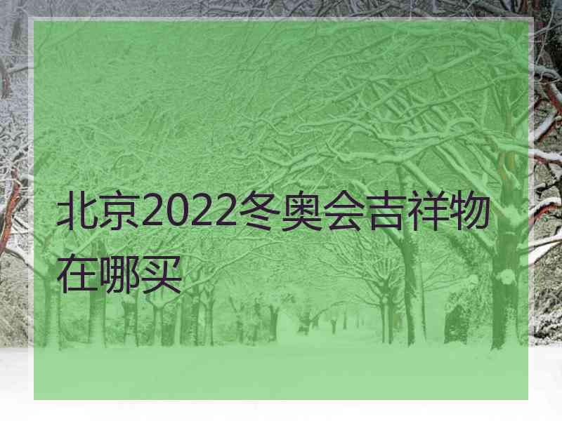 北京2022冬奥会吉祥物在哪买