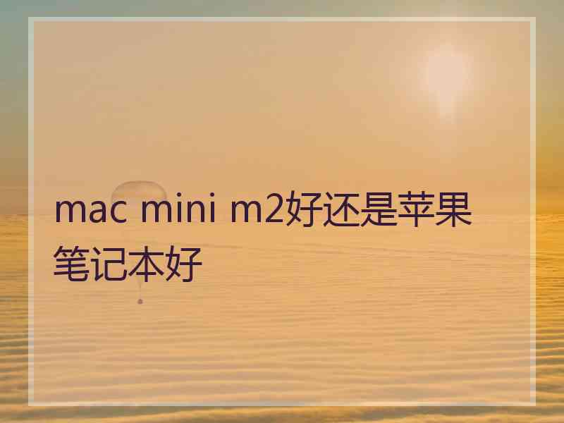 mac mini m2好还是苹果笔记本好