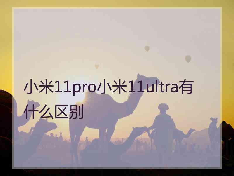 小米11pro小米11ultra有什么区别