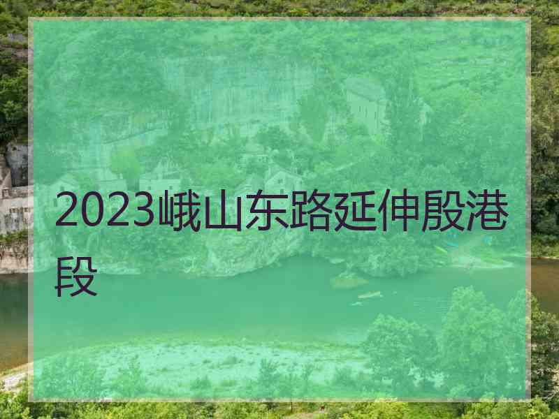 2023峨山东路延伸殷港段