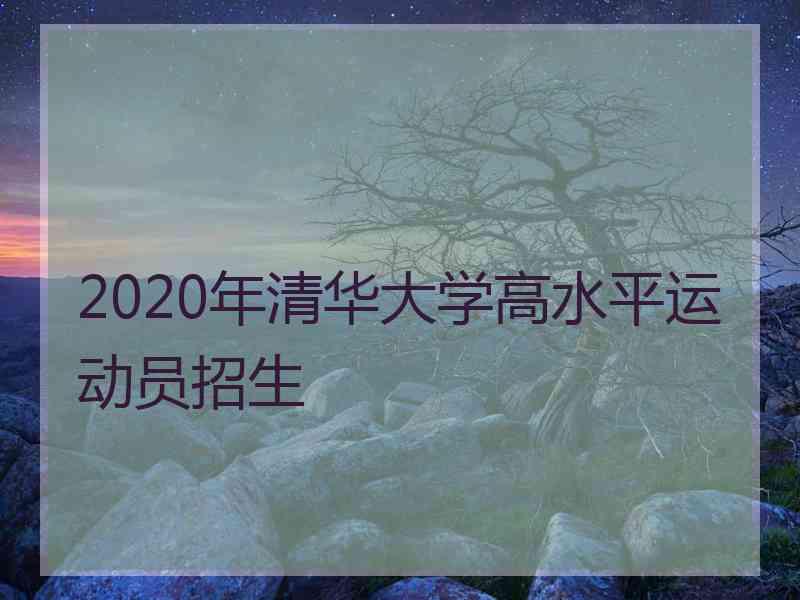 2020年清华大学高水平运动员招生