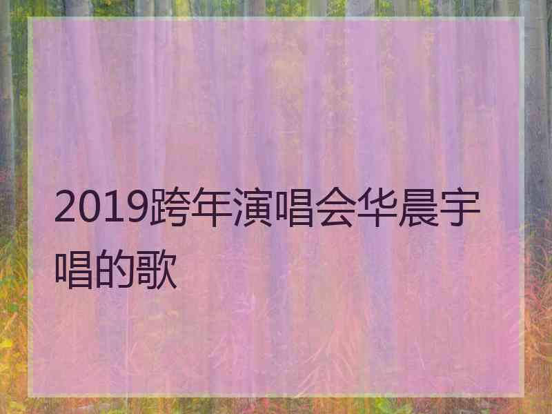 2019跨年演唱会华晨宇唱的歌