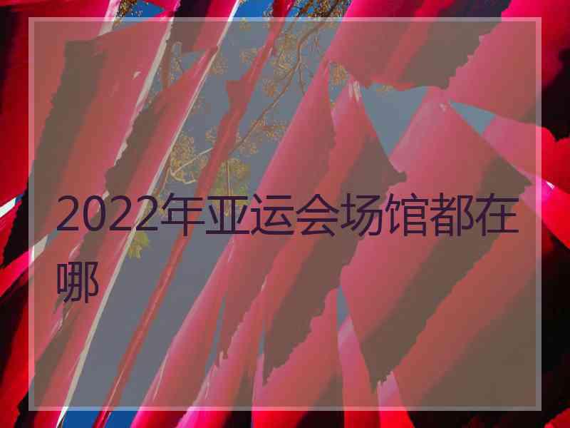 2022年亚运会场馆都在哪